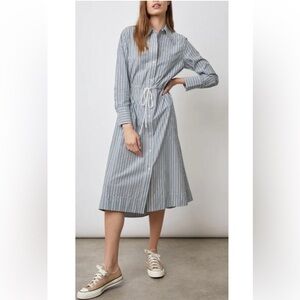 Rails Poplin Button Up Shivonne Dress Size XL In Bank Stripe Preppy Office